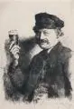 Wilhelm Maria Leibl, Der Trinker, Radierung auf Bütten