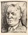 Otto Dix, Der Archäologe (Dr. Walter Bachmann), 1953, Lithografie auf weißem Kupferdruckpapier