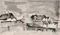 Erhard Hippold, Rantum, Sylt, 1955, Federzeichnung in Tusche, laviert, auf Maschinenbütten