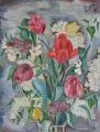 Ulrich Neujahr, Stillleben mit Tulpen, 1946, Öl auf Leinwand