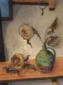 Franz Probst, Stilleben mit Sonnenblumen, 1979, Öl auf Leinwand