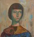 Kurt Schütze, Bildnis einer jungen Frau, Um 1950, Öl auf Hartfaser