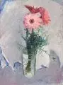 Hildegard Stilijanow, Blumenstillleben. 1960er Jahre, Öl auf Karton, vollflächig auf Hartfaser kaschiert