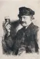 Der Trinker by Wilhelm Maria Leibl, Radierung auf Bütten, offered Dec 2019
