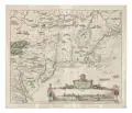Justus Danckerts, Novi Belgii Novaeque Angliae nec non Pennsylvaniae et partis Virginiae tabula multis locis emendata a Iusto Danckers, 1690, Kupferstich, koloriert, auf Bütten