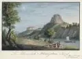 Le Lilienstein = et le Königstein á l'ouest by Meser'sche Kunst- und Musikalienhandlung, Um 1830, Umrissradierung, altkoloriert, auf Bütten, offered Dec 2019