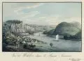 Vue de Wehlen dans la Suisse Saxonne by Meser'sche Kunst- und Musikalienhandlung, Um 1830, Umrissradierung, altkoloriert, auf Bütten, offered Dec 2019