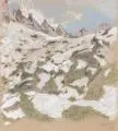 Hans Richard Heinmann, Kaunergrat, Pastellkreidezeichnung auf bräunlichem Papier