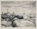 Erhard Hippold, Zwei Radeubeuler (?) Landschaftsdarstellungen. Ohne Jahr, Radierungen