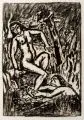 Hans Jüchser, Susanna im Bad, 1975, Holzschnitt auf Maschinenbütten