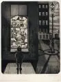Hans Körnig, Vorweihnacht in Pieschen, 1958, Aquatintaradierung auf Bütten