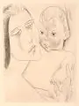 Heinrich Nauen, Mutter und Kind, 1919, Radierung auf feinem Maschinenbütten