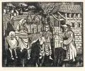 Gerhard Opitz, Ankunft in Bethlehem, Holzschnitte auf Maschinenbütten