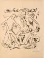 Max Pechstein, Badende, 1918, Lithografie auf chamoisfarbenem Papier