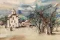 Werner-Hans Schlegel, Rostow / Dom, Aquarell
