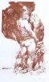 Willi Sitte, Sich entkleidendes Paar, 2009, Lithografie auf Bütten
