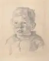 Friedrich Skade, Erzgebirgsjunge, 1949, Grafitzeichnung auf leichtem Karton