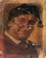 William Hal Gray, (zugeschr. / Umkreis), Mann mit Zipfelmütze und Brille. 1. H. 19. Jh, Öl auf Holz