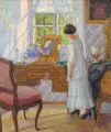 Grete Fritze, Am Toilettentisch, 1914, Öl auf Leinwand