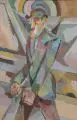 Zorniger Mann by Günter Horlbeck, 1986, Öl auf Hartfaser, offered Sep 2019