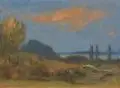 Erich Seidel, Südliche Landschaft, 1972, Öl auf Karton