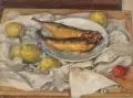 Kurt Wünsche, Stilleben mit Fischen, 1936, Öl auf Leinwand