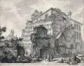 Veduta esterna delle tre Sale sepolcrali, credute della famiglia di Aug[us]to by Giovanni Battista Piranesi, 1756, Radierung auf Bütten, offered Sep 2019