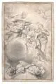 (nach), Maria Immaculata - Aufnahme in den Himmel mit Gottvater und Teufel in Form eines Drachen. Wohl 2. H. 17./1. H. 18. Jh by François Spierre, Federzeichnung in Tusche auf Pergament, offered Sep 2019