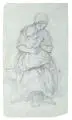 Jean-François Millet, (in der Art von.), Mutter mit Kind. 3. Viertel 19. Jh