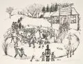 Schlittschuhfahrt auf dem Teich / Kinder auf der Kirmes by Tina Bauer-Pezellen, 1964/1968, Lithografien, offered Sep 2019