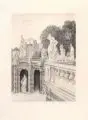 Max Frohberg, Zwinger-Balustrade. 1. Viertel 20. Jh, Kohlestiftzeichnung und Bleistift auf Papier