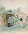 Alfred Heinsohn, Die 3 Gleichen, Aquarell über Bleistift auf Pappe