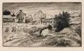 Erhard Hippold, Dörfliche Straßenansicht in Radebeul (?) / Weg durch Felder (Radebeul). Ohne Jahr, Radierungen mit Plattenton auf Papier
