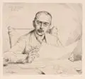 Hermann Kätelhön, Carl Beyer Leipzig, 1920, Radierung mit Plattenton auf wolkigem Papier