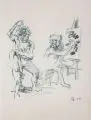 The Action Painter by Oskar Kokoschka, 1959, Farblithografie auf Bütten mit dem Wasserzeichen der "Griffelkunst", offered Sep 2019