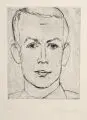 Bernhard Kretzschmar, Student St., 1961, Kaltnadelradierung mit Plattenton auf Bütten