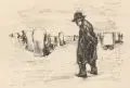 Am Strande von Scheveningen by Max Liebermann, 1912, Lithografien auf gelblichem Simili Japan, offered Sep 2019
