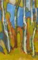 Gerhard Patzig, Birken im Spätherbst, 1997, Aquarell auf Aquarellpapier