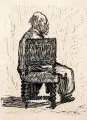Wilhelm Rudolph, Alter Mann, auf einem Lehnstuhl sitzend. Wohl 1960er Jahre