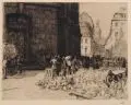 Walter Zeising, Topfmarkt (an der Frauenkirche), 1910, Radierung auf Bütten