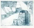 Pia Zunker, Künstlerkalender, 1984, Radierungen und Farbradierungen auf Bütten. 12 Arbeiten, jedes Blatt signiert in Blei u.re. "Pia Richter" und datiert, teilweise betitelt