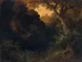 Woldemar Rau, Waldlandschaft mit Reh. Wohl 2. H. 19. Jh, Öl auf Leinwand