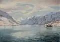 Peter Brandstätter, Die deutsche Flotte in Narvik, 1942, Öl auf Leinwand