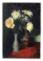 Willy Kriegel, Blumenstillleben, 1923, Öl auf Sperrholz