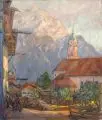 Rudolf Poeschmann, Mittenwald und Karwendel, Öl auf Leinwand