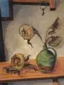 Franz Probst, Stilleben mit Sonnenblumen, 1979, Öl auf Leinwand