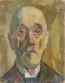 Alfred Schütze, Der Vater des Künstlers, 1919, Öl auf Malpappe