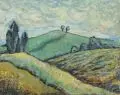 Klaus Wegmann, Sächsische Landschaft, 1994, Öl auf Hartfaser