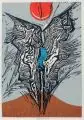 Rudolf Franke, Fünf Druckgrafiken und dreizehn Gelegenheitsgrafiken. 1970er-1990er Jahre, Farblinolschnitte