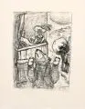 Dieter Goltzsche, Atta Troll (zu Heinrich Heine: Juliette und die schwarze Mumma), 1966, Kreidelithografie auf Bütten